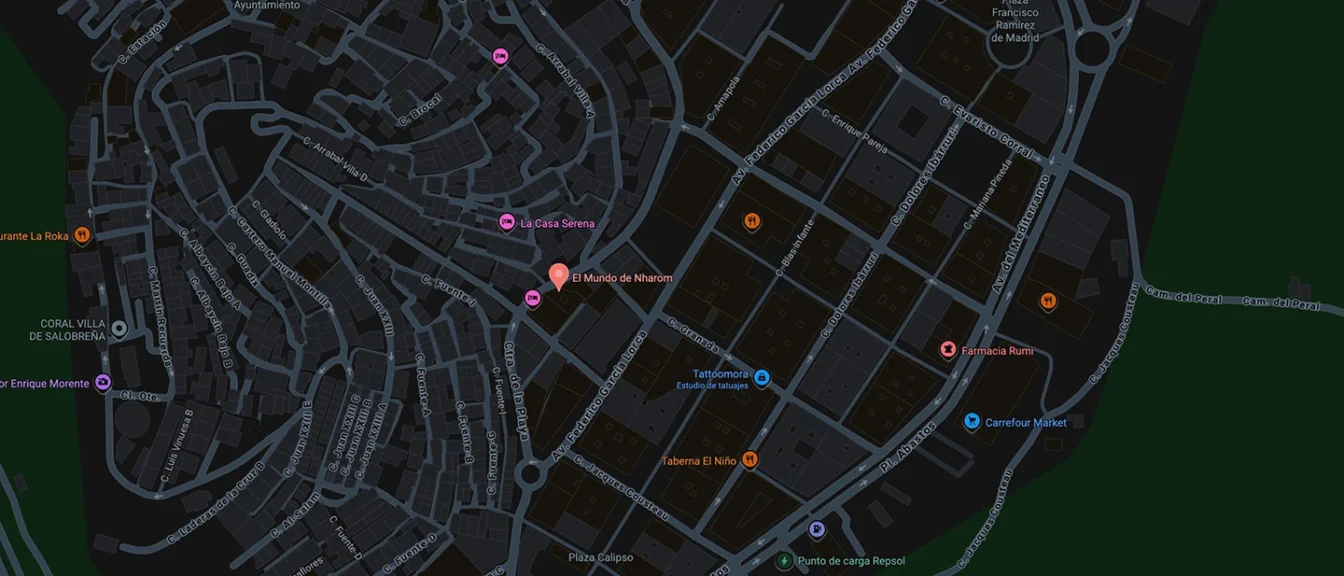 Localización de El mundo de Nharom en Google Maps